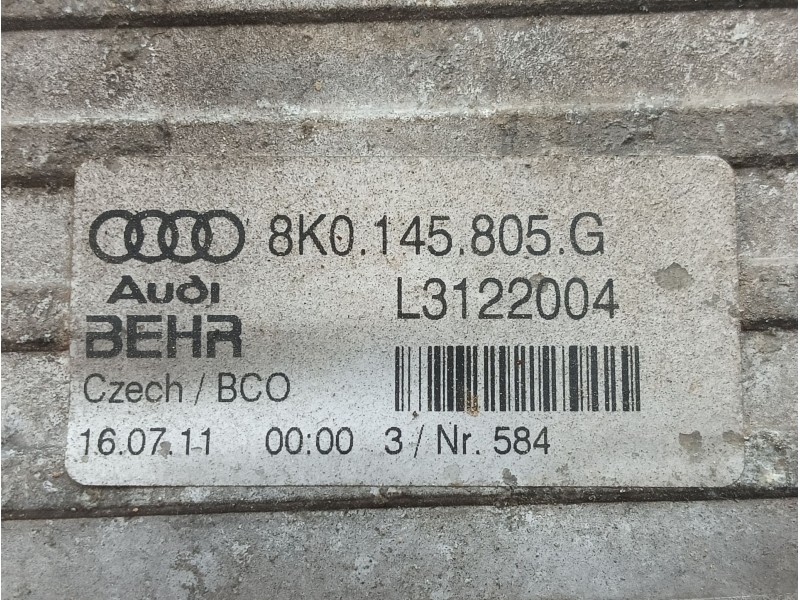 Recambio de intercooler para audi a4 b8 (8k2) 2.0 tfsi referencia OEM IAM  8K0145805G 