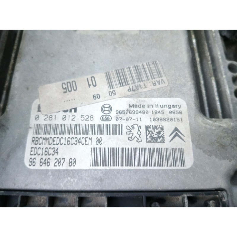 Recambio de centralita motor uce para peugeot 206 hatchback (2a/c) 1.4 hdi eco 70 referencia OEM IAM   