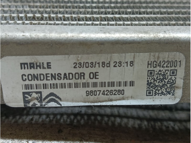 Recambio de condensador / radiador aire acondicionado para citroën berlingo multispace (b9) 1.6 hdi 75 / bluehdi 75 referencia O