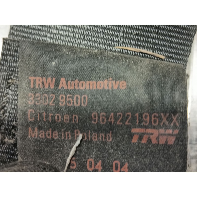 Recambio de cinturon seguridad delantero derecho para citroën c2 sx referencia OEM IAM  3 PUERTAS 