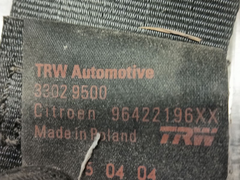 Recambio de cinturon seguridad delantero derecho para citroën c2 sx referencia OEM IAM  3 PUERTAS 