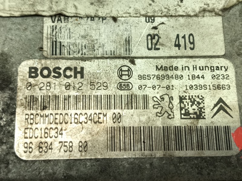 Recambio de centralita motor uce para peugeot 207 furgoneta/hatchback (wa_, wc_) 1.4 hdi referencia OEM IAM   