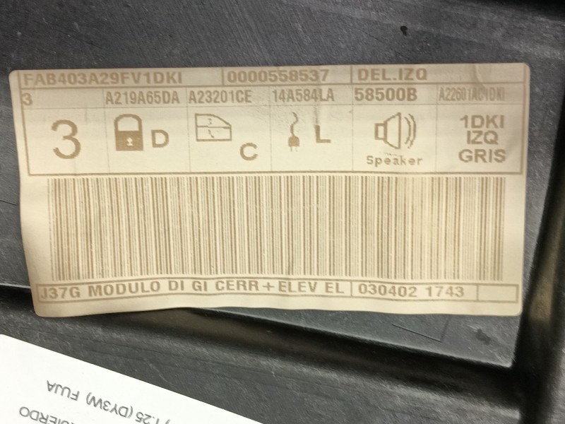 Recambio de elevalunas delantero izquierdo para mazda 2 (dy) 1.25 (dy3w) referencia OEM IAM   