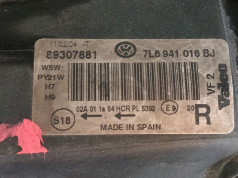 Recambio de faro derecho para volkswagen touareg (7la, 7l6, 7l7) 2.5 r5 tdi referencia OEM IAM   