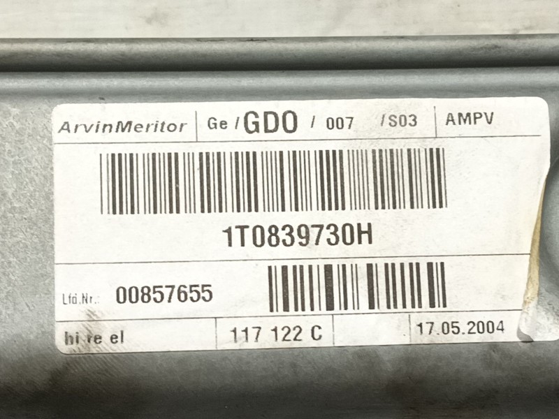 Recambio de elevalunas trasero derecho para volkswagen touran (1t1, 1t2) 2.0 tdi 16v referencia OEM IAM 1T0839462P  