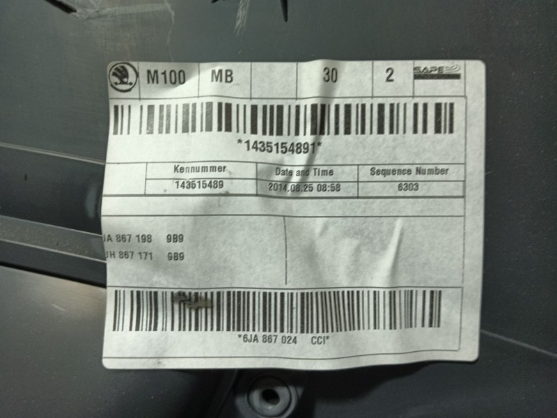 Recambio de guarnecido puerta trasera derecha para seat toledo (kg3) reference referencia OEM IAM   