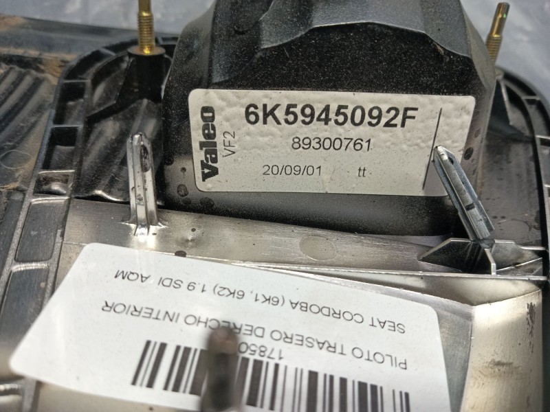 Recambio de piloto trasero derecho interior para seat cordoba (6k1, 6k2) 1.9 sdi referencia OEM IAM   