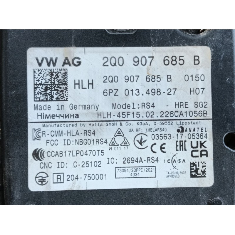 Recambio de modulo electronico para volkswagen tiguan (ad1, ax1) 2.0 tdi referencia OEM IAM 2Q0907685B 2Q0907685B 