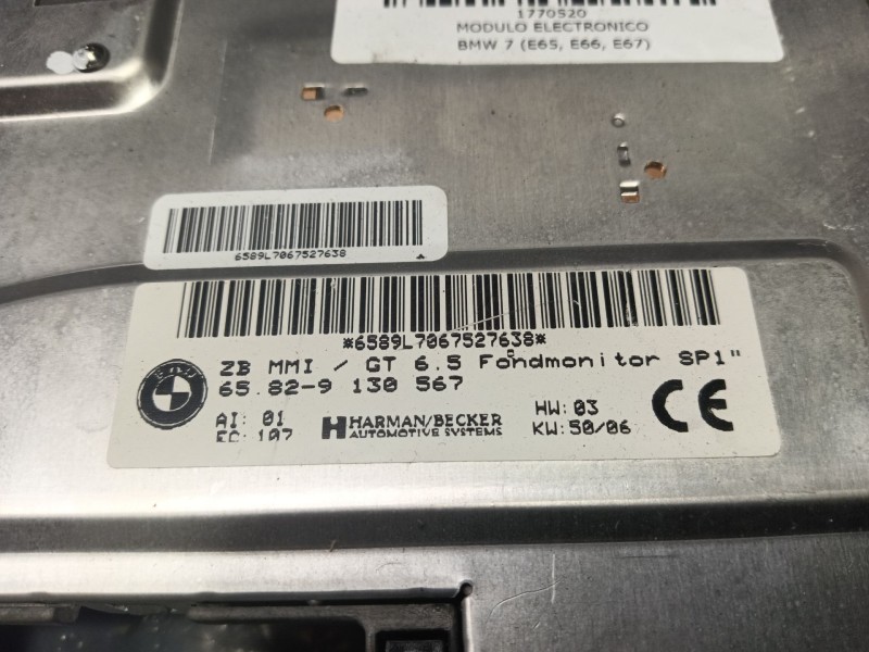 Recambio de modulo electronico para bmw 7 (e65, e66, e67) 730 ld referencia OEM IAM  65829130567 
