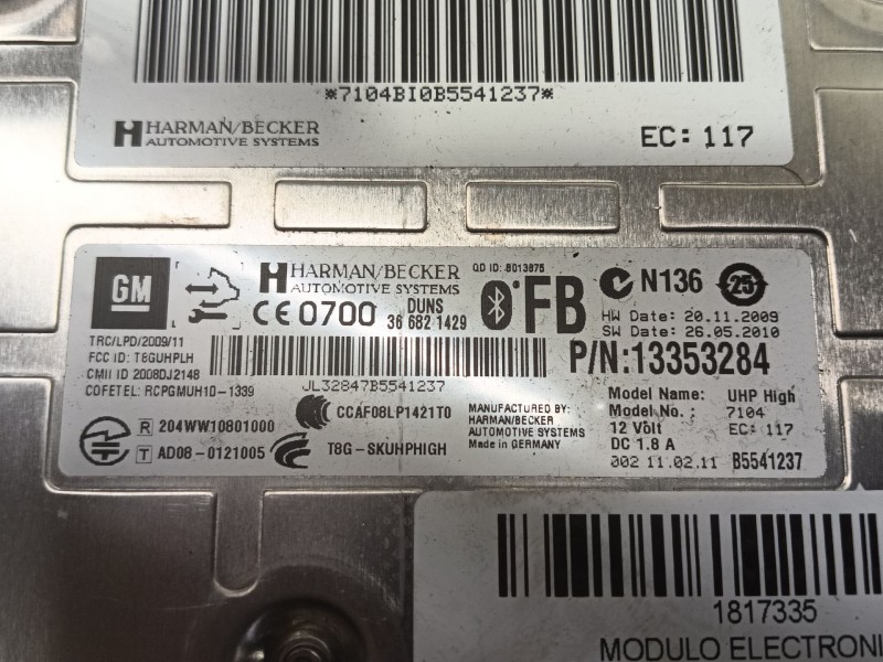 Recambio de modulo electronico para opel astra j (p10) 1.7 cdti (68) referencia OEM IAM   