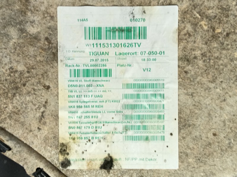 Recambio de guarnecido puerta delantera izquierda para volkswagen tiguan (5n_) 2.0 tdi referencia OEM IAM   