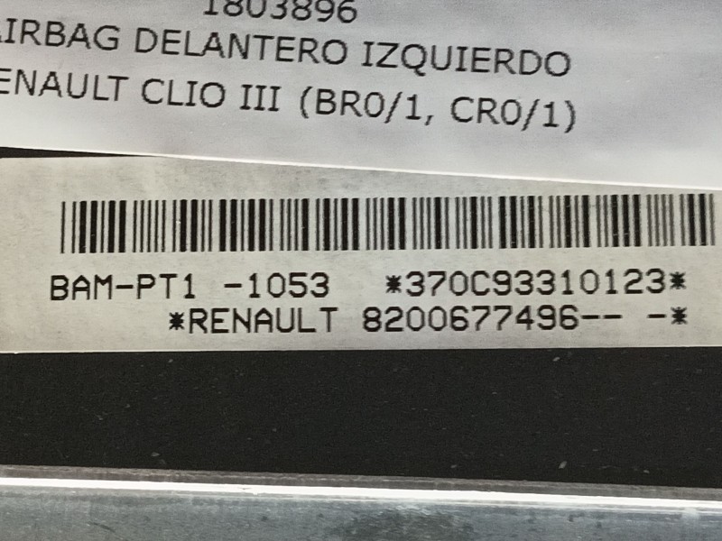 Recambio de airbag delantero izquierdo para renault clio iii (br0/1, cr0/1) 1.5 dci (br17, cr17) referencia OEM IAM 8200677496 8