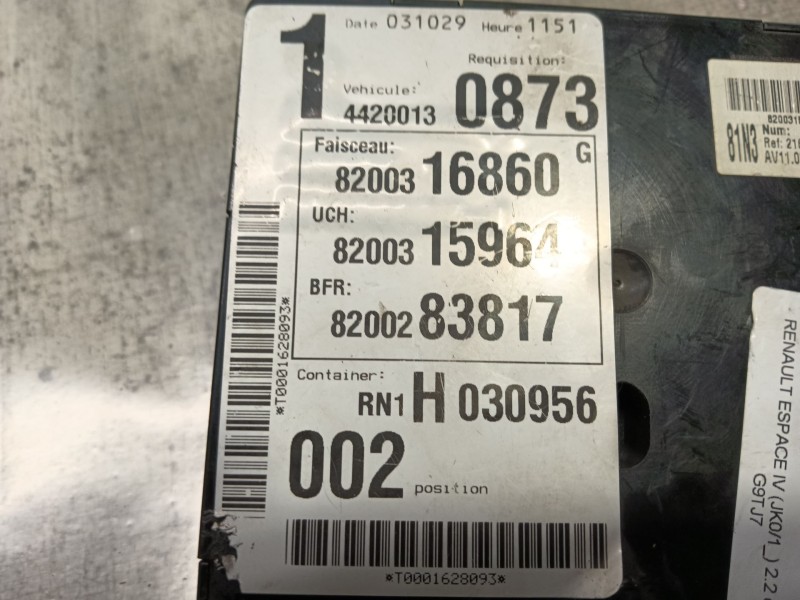 Recambio de modulo electronico para renault espace iv (jk0/1_) 2.2 dci (jk0h) referencia OEM IAM 8200315964 8200283817 