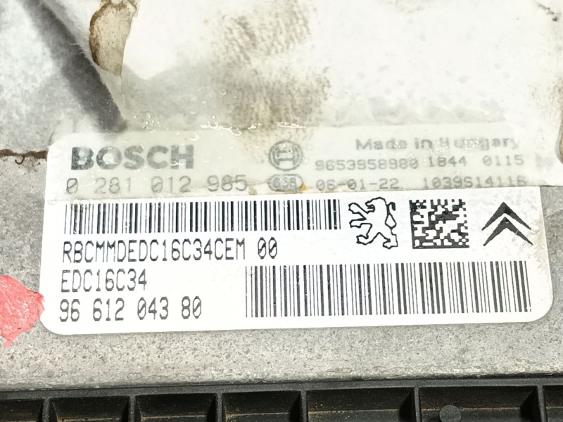 Recambio de centralita motor uce para citroën c4 coupe vts referencia OEM IAM 1942KR 0281012985 