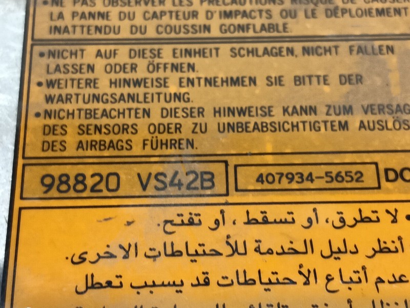 Recambio de centralita airbag para nissan patrol gr v wagon (y61) 3.0 dti referencia OEM IAM   
