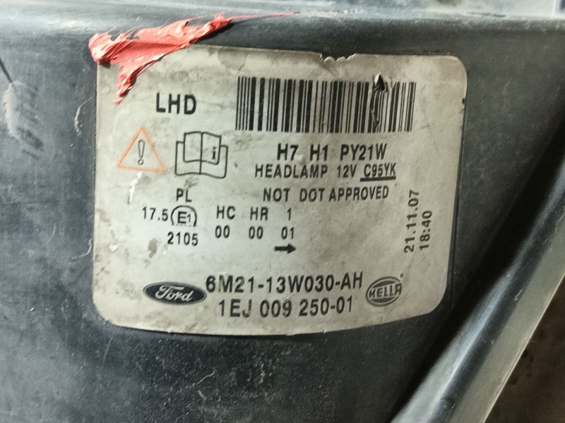 Recambio de faro izquierdo para ford s-max (wa6) 2.0 tdci referencia OEM IAM 1791506 6M2113W030AH 