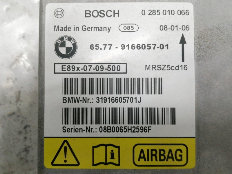 Recambio de centralita airbag para bmw serie 3 berlina (e90) 320d referencia OEM IAM 6577916605701 0285010066 