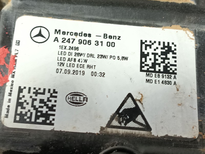 Recambio de faro izquierdo para mercedes-benz glb (x247) glb 200 d (247.612) referencia OEM IAM A2479063700  