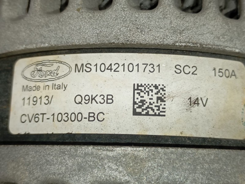 Recambio de alternador para ford fiesta vi (cb1, ccn) 1.0 ecoboost referencia OEM IAM 1940809 CV6T10300BE 