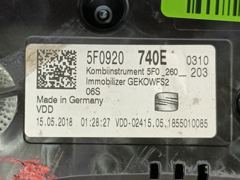 Recambio de cuadro instrumentos para seat leon (5f1) 1.4 tsi referencia OEM IAM 5F1857005ETPI  