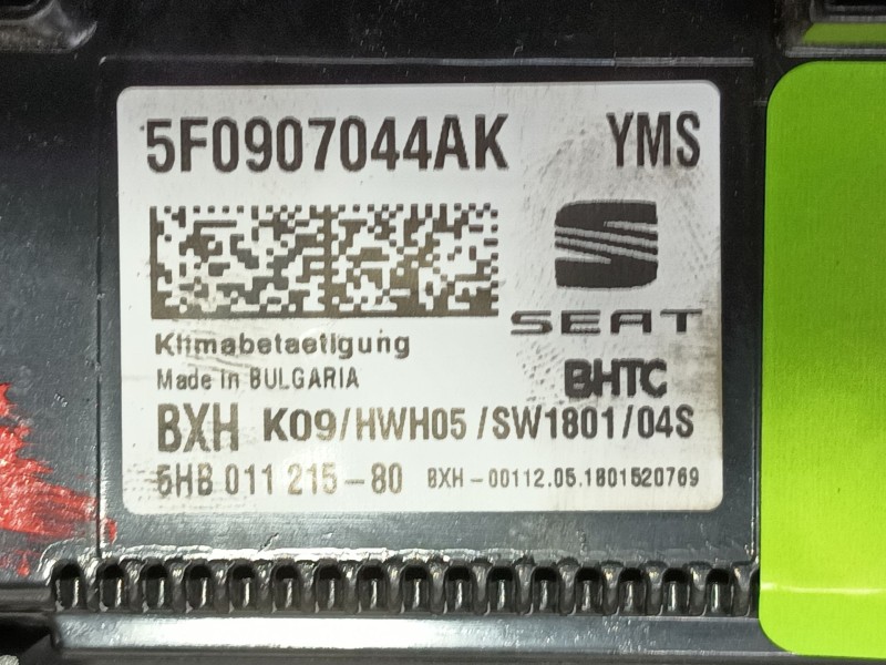 Recambio de mando calefaccion / aire acondicionado para seat leon (5f1) 1.4 tsi referencia OEM IAM 5F0907044AKYMS  