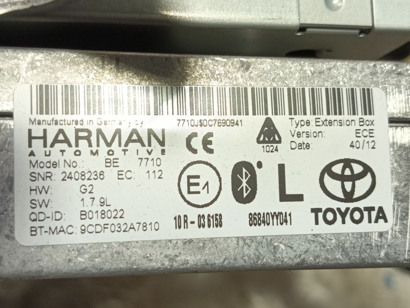 Recambio de sistema audio / radio cd para toyota prius plus (_w4_) 1.8 hybrid (zvw40w, zvw41w) referencia OEM IAM 8614047150 861
