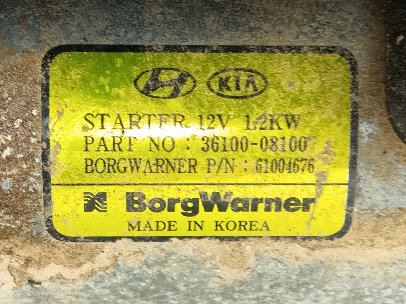 Recambio de motor arranque para hyundai kona (os, ose, osi) 1.0 t-gdi hybrid 48v referencia OEM IAM 3610008100  