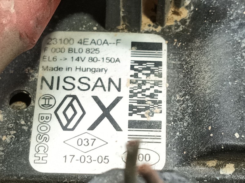 Recambio de alternador para renault scénic iv (j9_) 1.5 dci 110 referencia OEM IAM 231004554R  