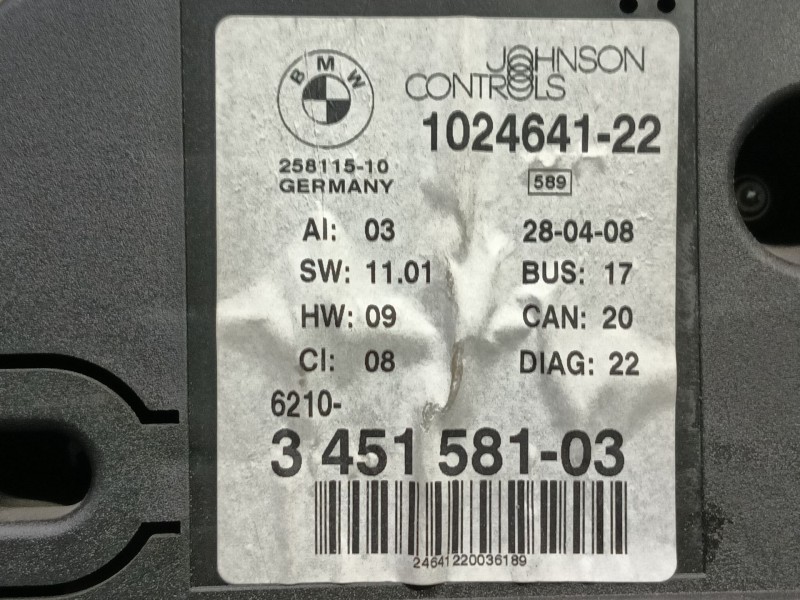 Recambio de cuadro instrumentos para bmw x3 (e83) xdrive 20 d referencia OEM IAM 62103451581 345158103 