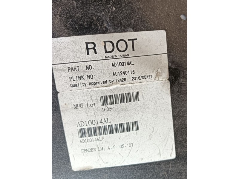 Recambio de aleta delantera izquierda para audi a4 b7 avant (8ed) 2.0 tdi referencia OEM IAM 8E0821105F  