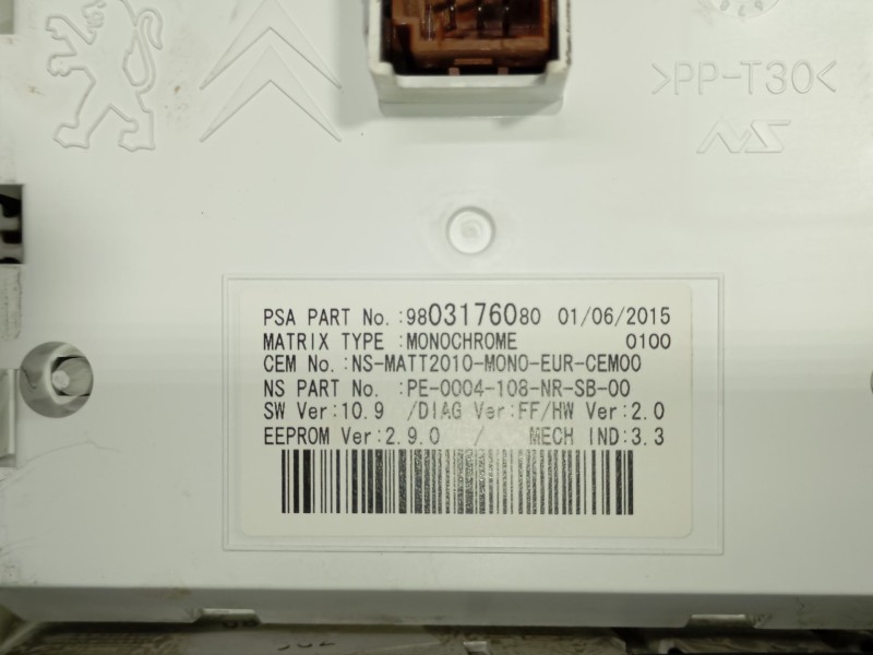 Recambio de cuadro instrumentos para citroën ds5 1.6 bluehdi 120 referencia OEM IAM 9809756380  