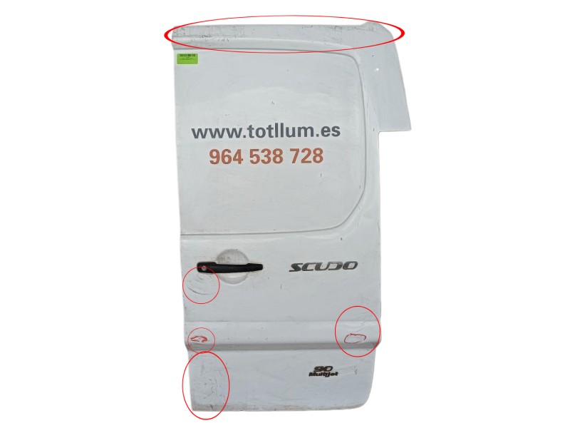Recambio de puerta trasera derecha para fiat scudo furgoneta (270_, 272_) 1.6 d multijet referencia OEM IAM 1400428188  