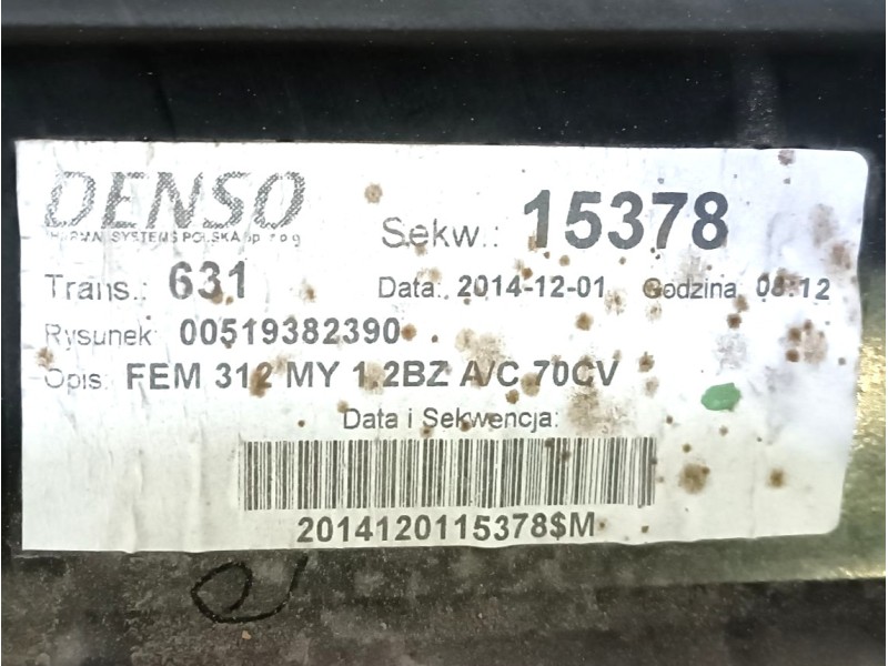 Recambio de panel frontal para fiat 500 (312_) 1.2 (312axa1a) referencia OEM IAM   