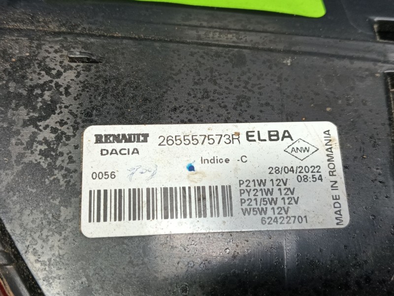 Recambio de piloto trasero izquierdo para dacia sandero iii 1.0 tce 90 referencia OEM IAM 265557573R  