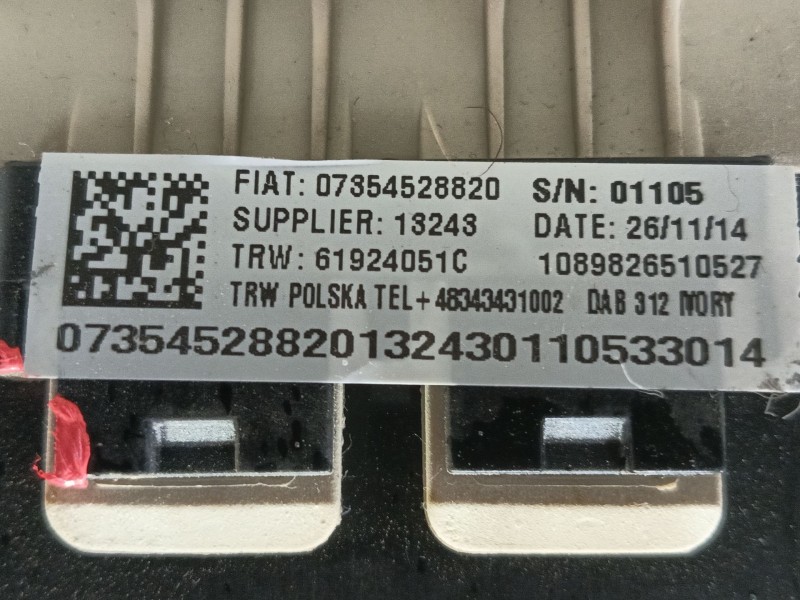 Recambio de airbag delantero izquierdo para fiat 500 (312_) 1.2 (312axa1a) referencia OEM IAM 0000735452883  