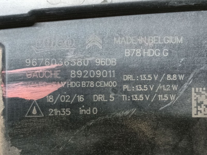 Recambio de faro luz diurna derecho para citroën c4 grand picasso ii (da_, de_) 1.6 bluehdi 120 referencia OEM IAM  967603658096