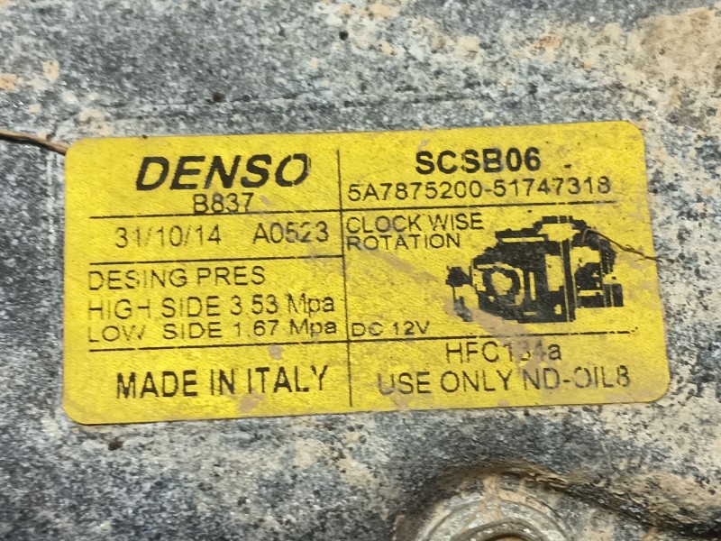 Recambio de compresor aire acondicionado para fiat 500 (312_) 1.2 (312axa1a) referencia OEM IAM 0000071797201 5A7875200 