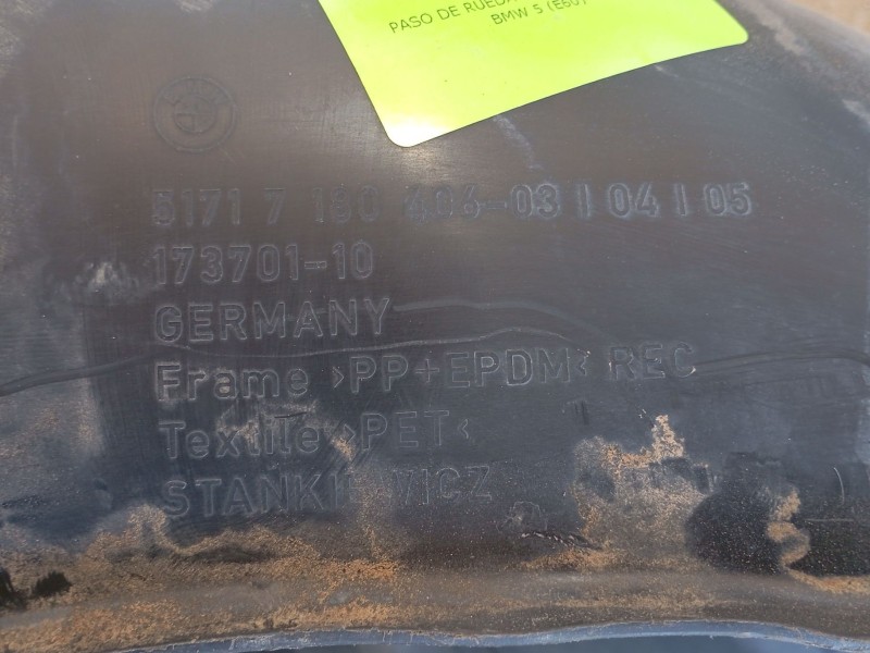 Recambio de paso de rueda trasero derecho para bmw 5 (e60) 520 d referencia OEM IAM   