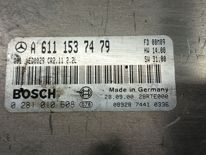 Recambio de centralita motor uce para mercedes-benz clase c (w203) c 200 cdi (203.004) referencia OEM IAM   