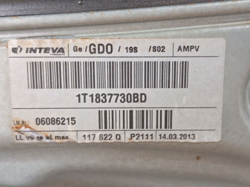 Recambio de puerta delantera derecha para volkswagen touran (1t3) 2.0 tdi referencia OEM IAM   