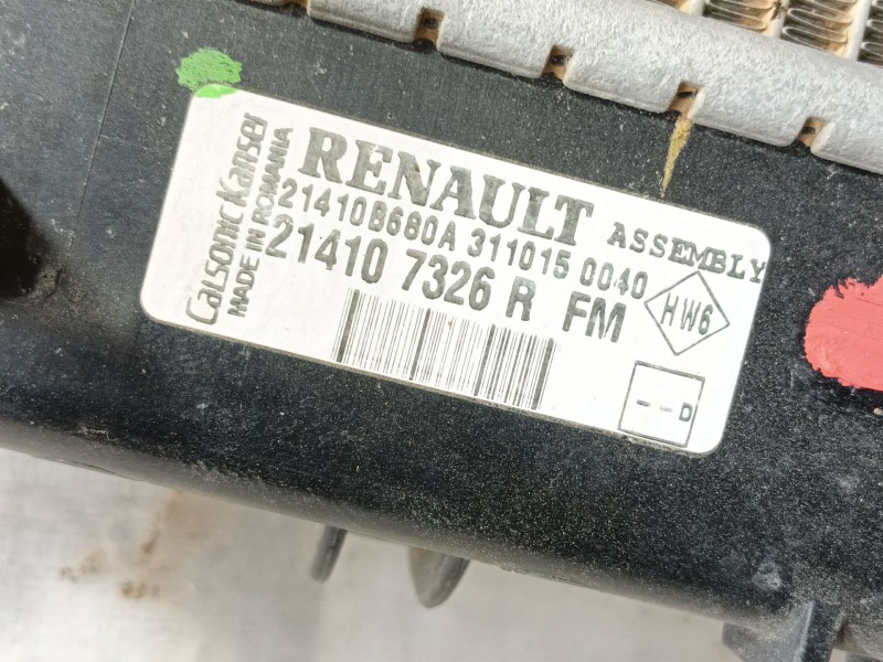 Recambio de radiador agua para dacia sandero ii 1.2 referencia OEM IAM  214107326R 