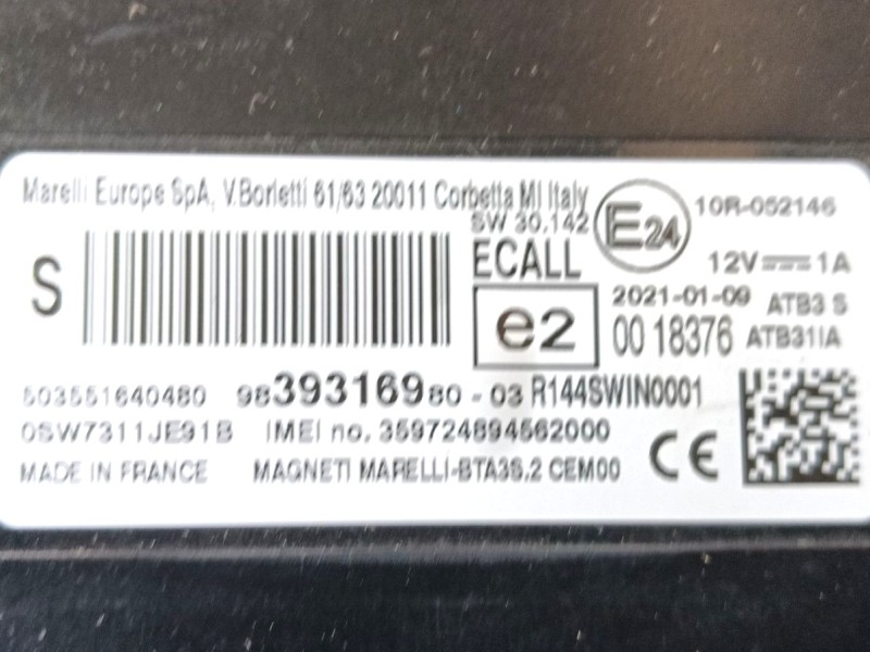 Recambio de modulo electronico para toyota proace furgoneta (mdz_) electric (mdzs, mdzz) referencia OEM IAM 9839316980 0SW7311JE