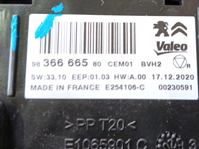 Recambio de modulo electronico para toyota proace furgoneta (mdz_) electric (mdzs, mdzz) referencia OEM IAM SU001B5510 983666658