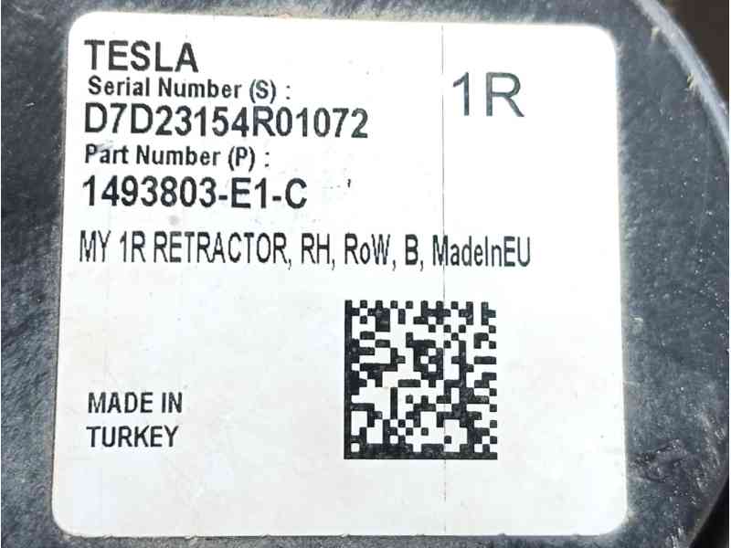Recambio de cinturon seguridad delantero derecho para tesla model y (5yjy) ev a las 4 ruedas referencia OEM IAM 149378301C  