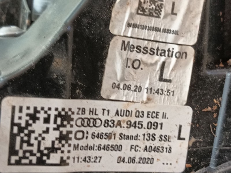 Recambio de piloto trasero izquierdo para audi q3 (f3b) 35 tdi referencia OEM IAM 83A945091 646591 