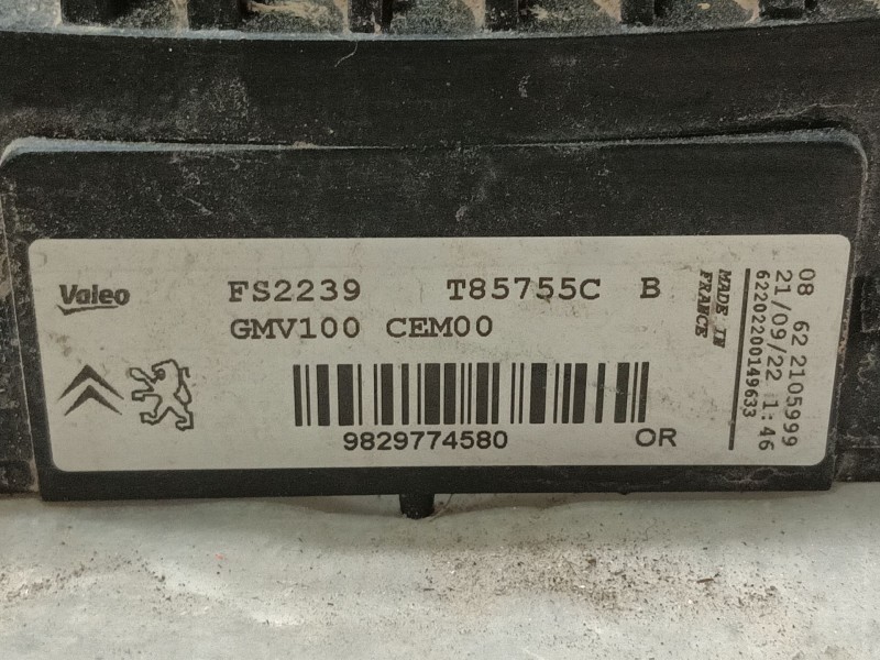 Recambio de electroventilador para citroën c3 iii (sx) 1.2 puretech 82 referencia OEM IAM 9829774580 FS2239 