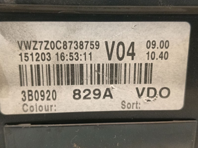 Recambio de cuadro instrumentos para volkswagen passat b5.5 (3b3) 1.9 tdi referencia OEM IAM 3B0920829AX VWZ7Z0C8738759 