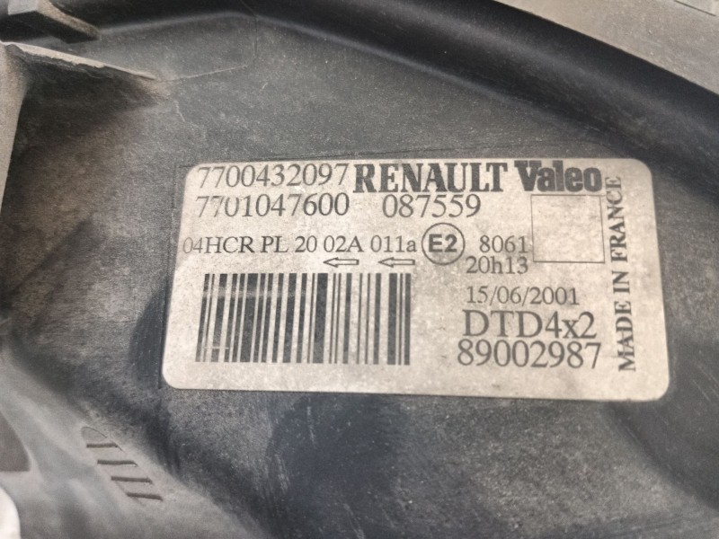 Recambio de faro derecho para renault megane scénic (ja0/1_) 1.6 16v (ja0b, ja04, ja11, ja00) referencia OEM IAM   