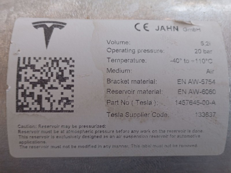 Recambio de suspension neumatica para tesla model s (5yjs) referencia OEM IAM 145764500A 145764500A 