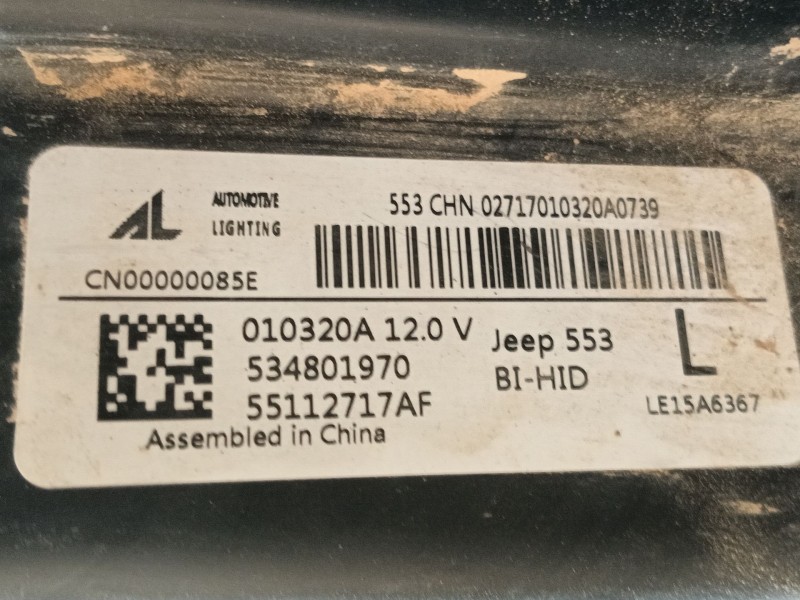 Recambio de faro izquierdo para jeep compass (mp, m6, mv, m7) 1.3 referencia OEM IAM K55112717AG 55112717AF 
